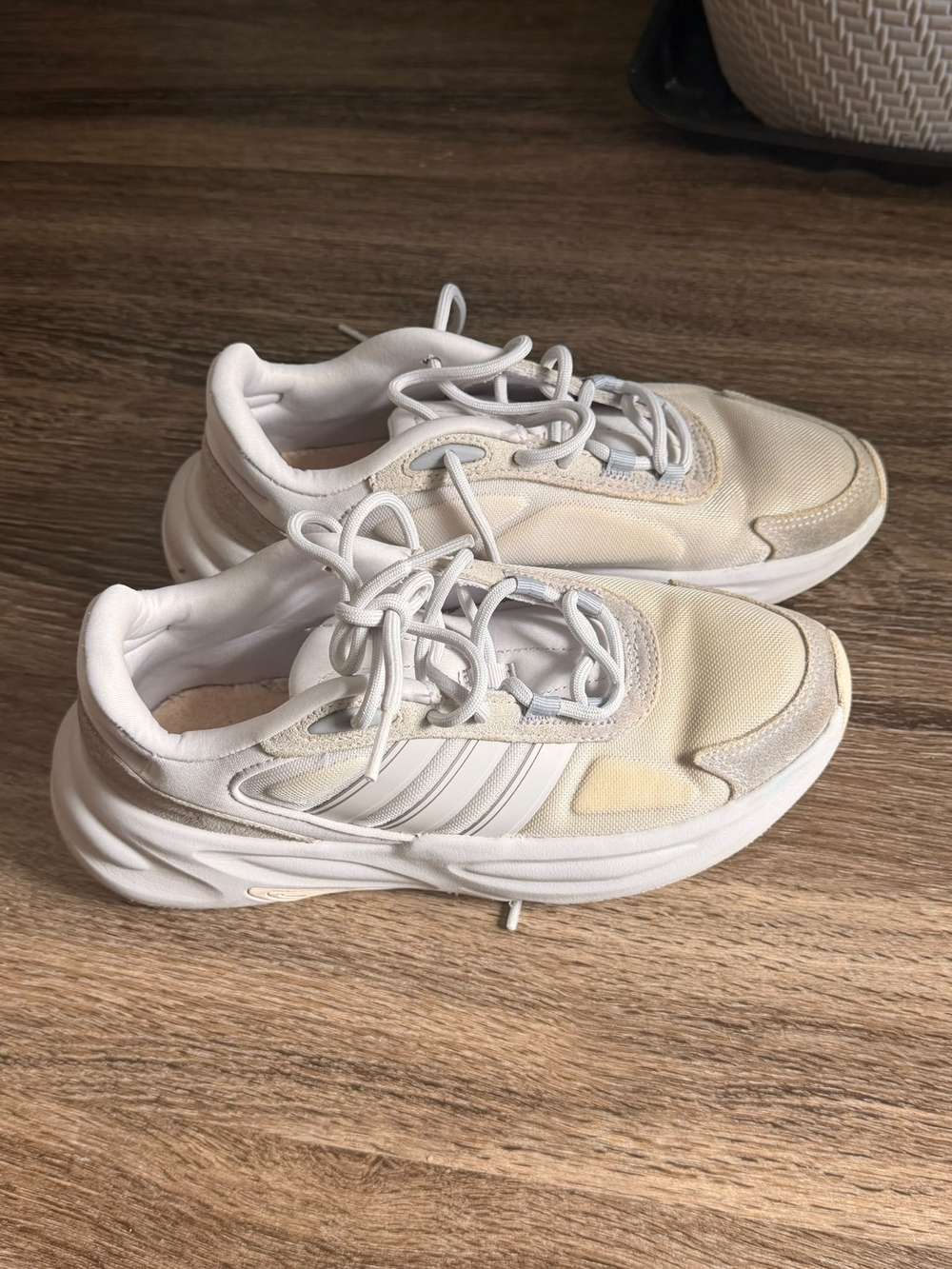 adidas Originals Cream and White Chunky Runner Sneakers